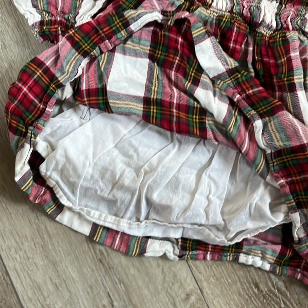 Hanna Andersson Dress Smocked Plaid Lined Holiday Dress